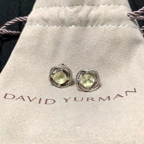 David Yurman 7mm Lemon Citrine Infinity Earrings - Picture 1 of 6